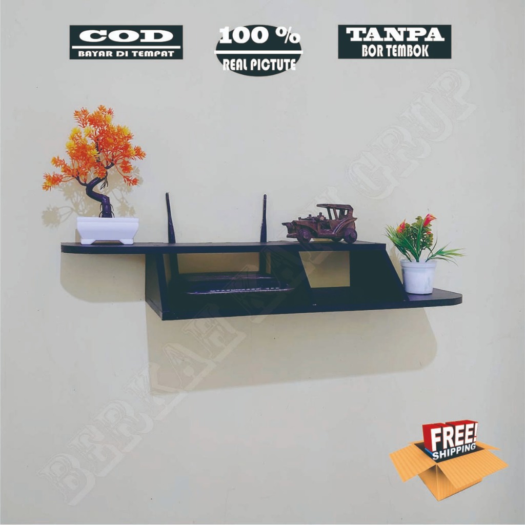 Jual Rak ROUTER WIFI/ Rak Gantung DVD Ambalan router 2 sekat/ modem ...