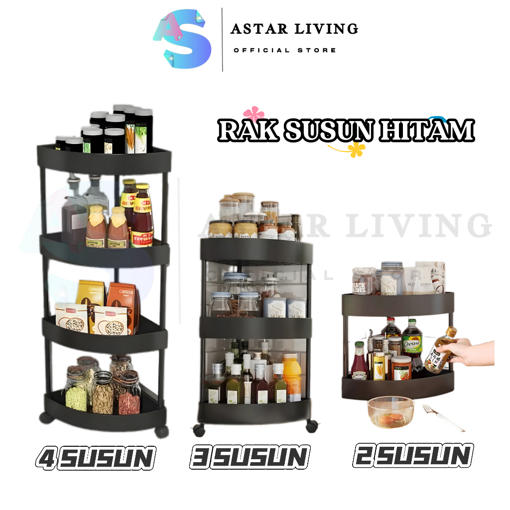 Jual [AL] Rak Troli 4 Susun Dapur Portable Estetik Serbaguna Rak Sudut ...