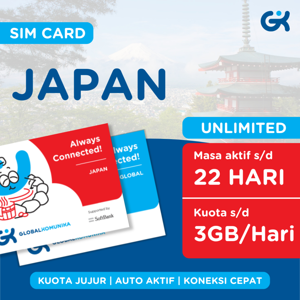 Jual Global Komunika Sim Card Jepang Unlimited | Shopee Indonesia