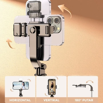 Tripod PX 3s Tinggi 170cm Wireless R1L Selfie Stick HP Lengkap Dengan Remot Bluetooth Dan Lampu