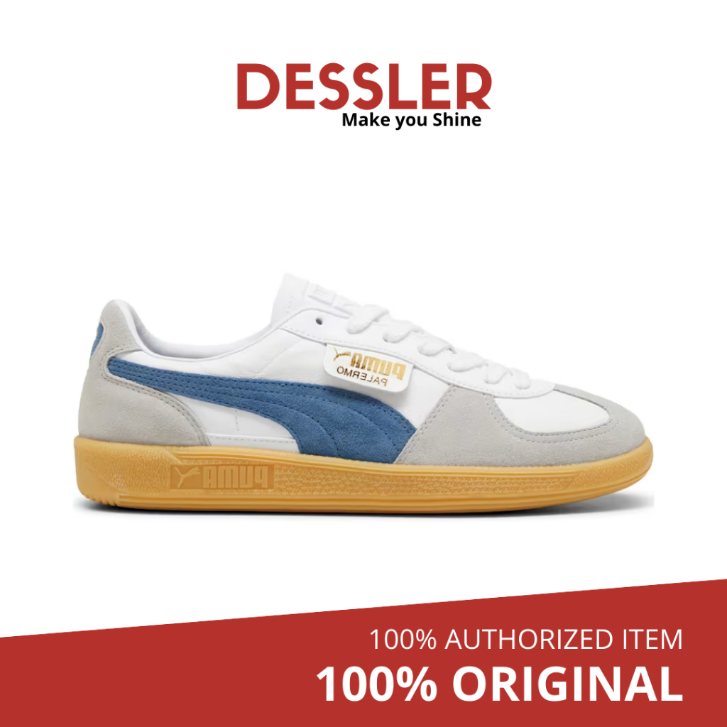 Jual Puma Palermo Lth - White Blue Horizon Gum (396464_14) | Shopee ...