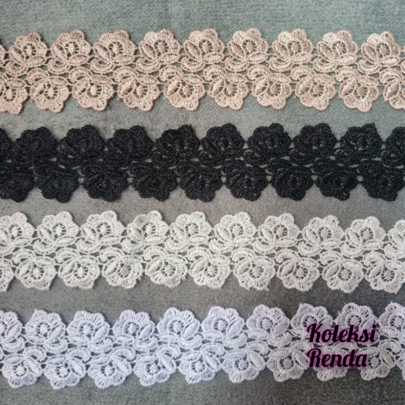 Jual Renda giper, renda zipper, renda prada lebar 4cm isi 15yard ...