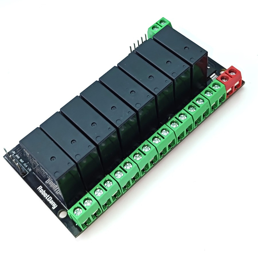 Jual Relay Module 8 Channel SPI Serial Interface Relay HF36FD 12V Shift ...