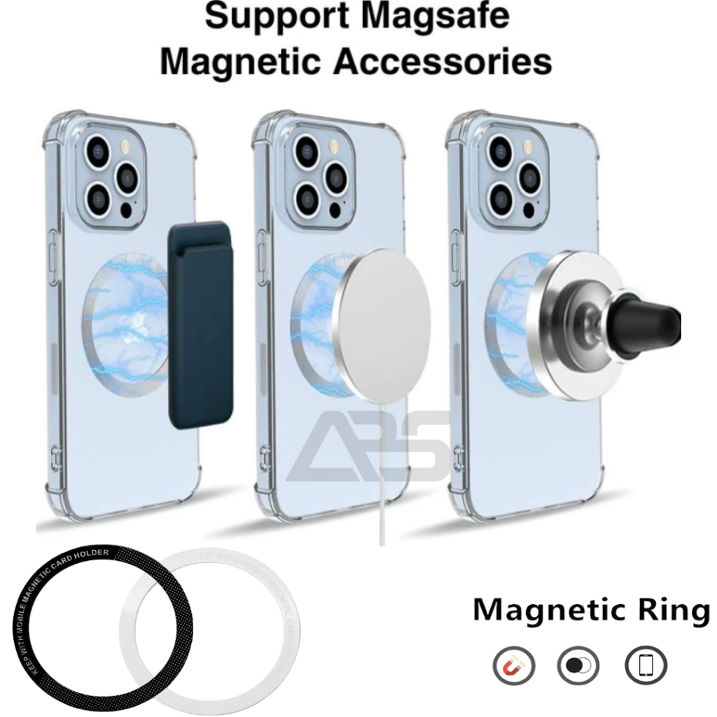 Jual Magnetic Magsafe Wireless Ring Adapter Sticker Android Iphone Case ...