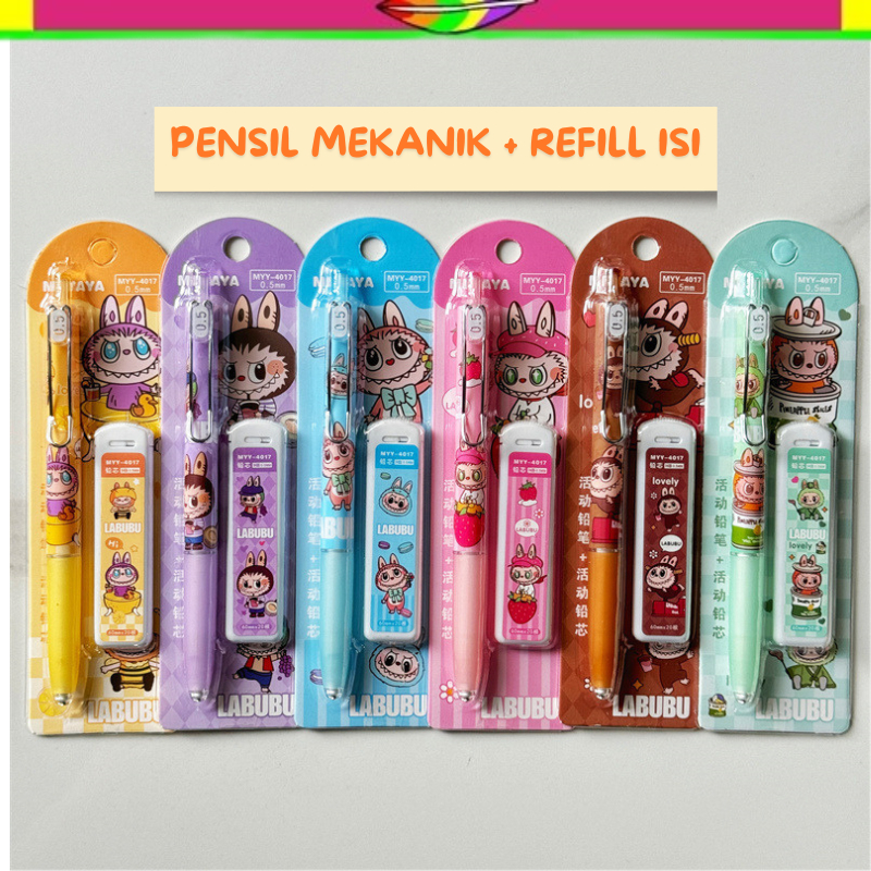 Jual PENSIL MEKANIK LABUBU + REFILL ISI LABUBU | LABUBU PENCIL REFILL ...