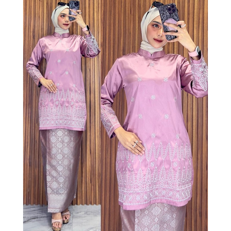 Jual Manda One Set Setelan Kurung Melayu Wanita Bordir Mix Rok Songket ...