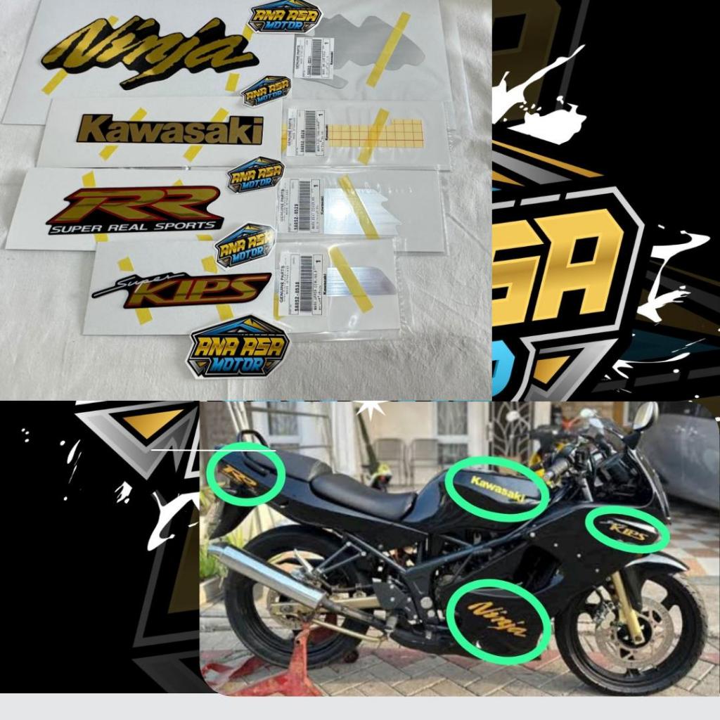 Jual Fullset Striping Sticker Stiker Body Hitam Kawasaki Ninja RR OLD ...