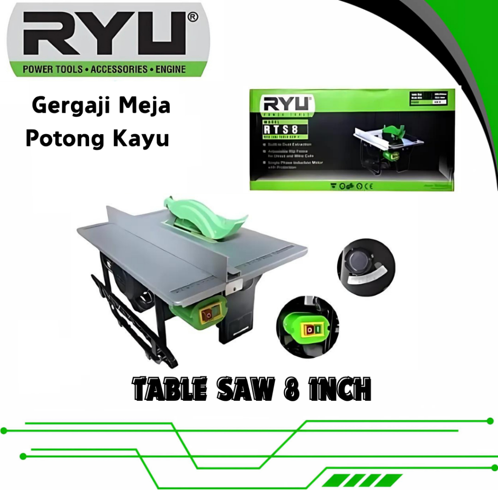 Jual RYU RTS 8 inch Table Saw 8 Inch / Mesin Gergaji Kayu Meja Mesin ...