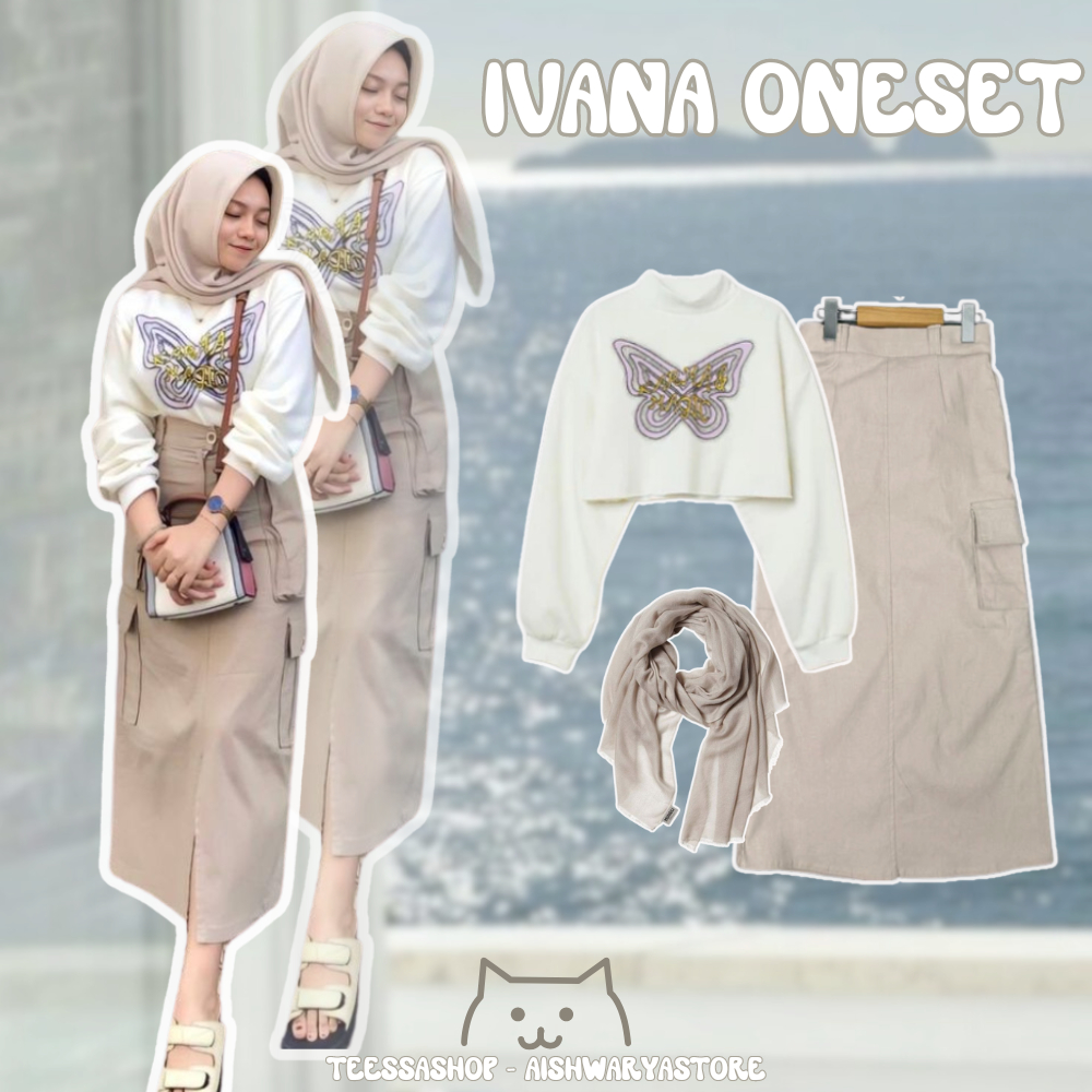 Jual IVANA ONESET 3IN1 HIJAB MUSLIM OOTD HARIAN ROK KEKINIAN STYLE ...