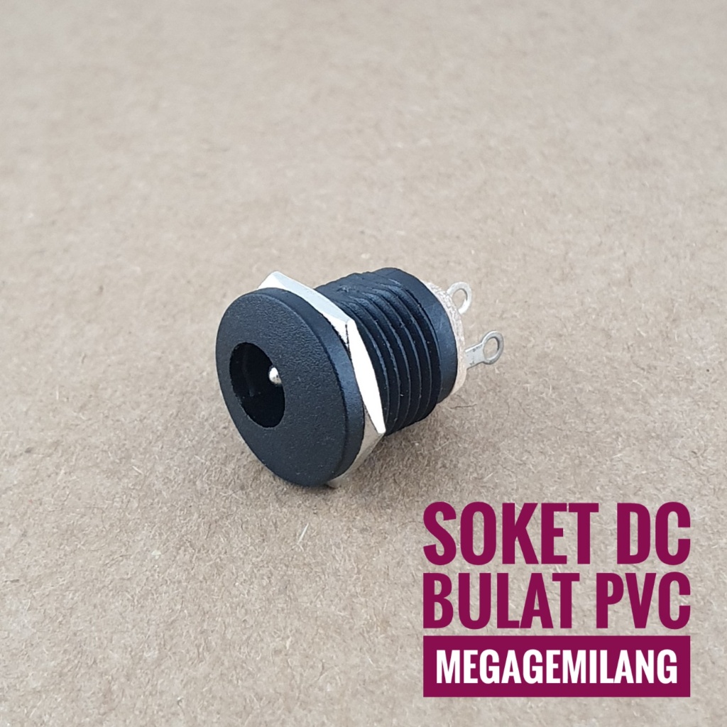 Jual Soket DC bulat +mur | Soket adaptor | Shopee Indonesia