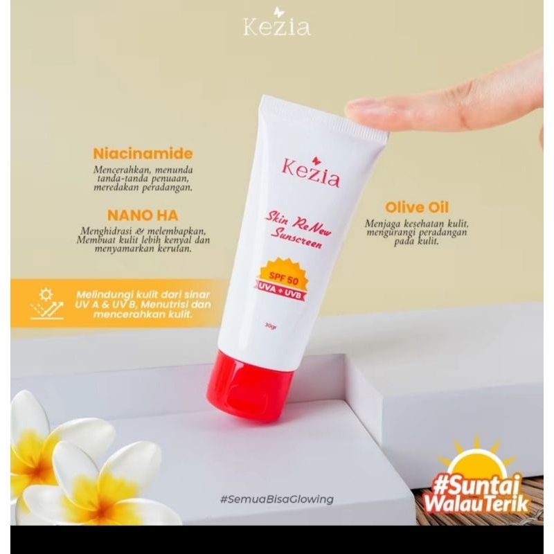 Jual KEZIA BEAUTY SKIN RENEW SUNCREEN SPF 50 +++ | Shopee Indonesia