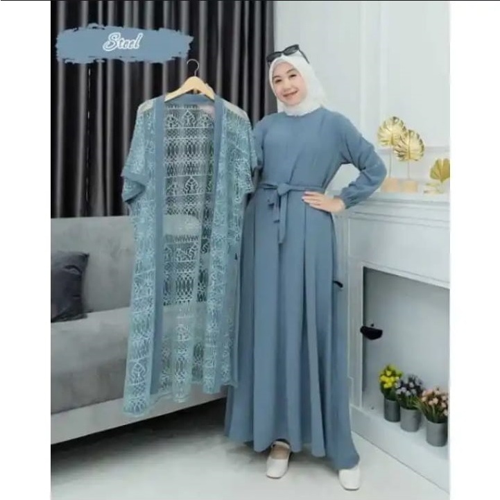 Jual gamis raya dress mix outher full brukat malika terbaru 2024-2025 ...