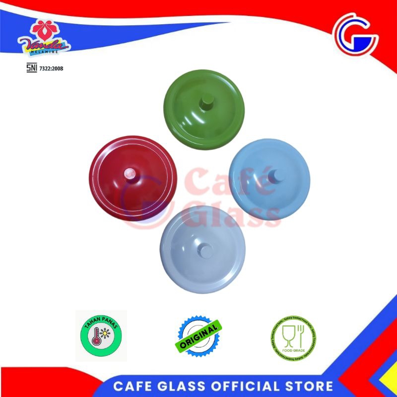Tutup Gelas Jumbo Melamin 4.5"Tebal Murah-L323-4,5 - Melamin Warna Warni Vanda