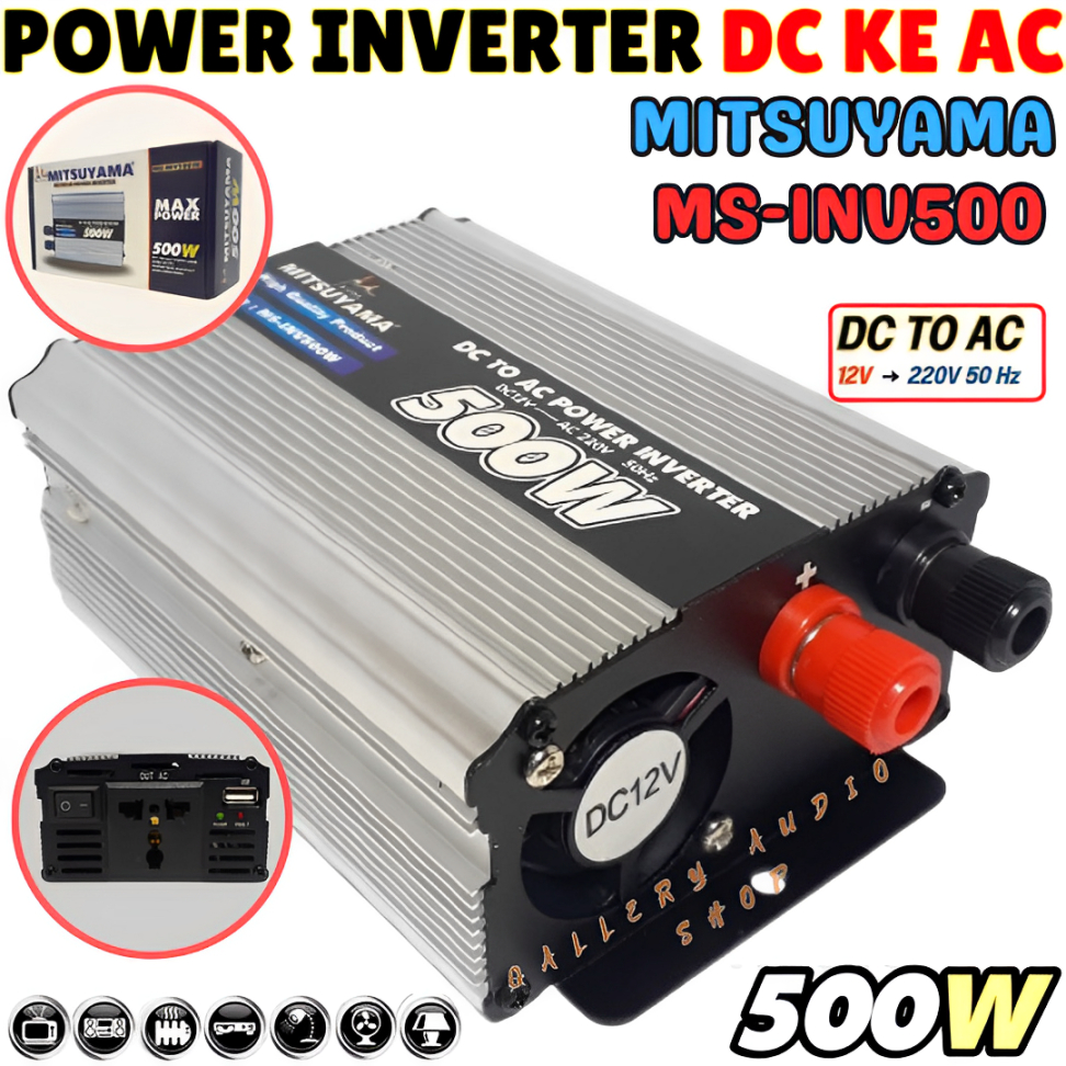 Jual Inverter Power DC To AC 500 Watt MITSUYAMA MS-INV500W With USB 5V ...
