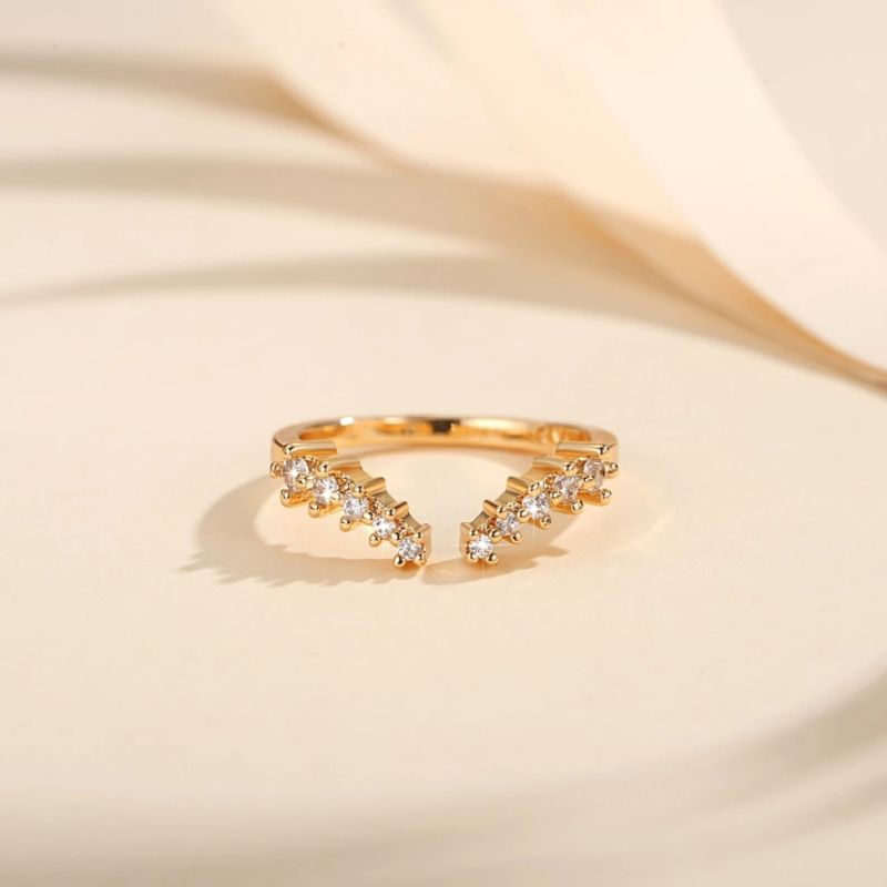 Jual L&M Beautiful Crown Gold Ring Woman Cincin Logam Paduan Emas ...