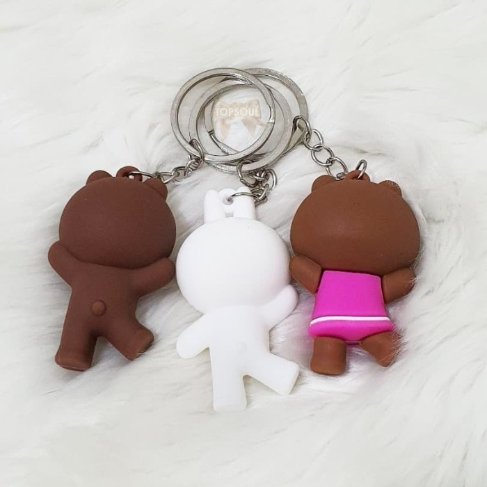 Jual Gantungan Kunci Line Friends Keychain 3D Silikon Lucu Couple Cony ...