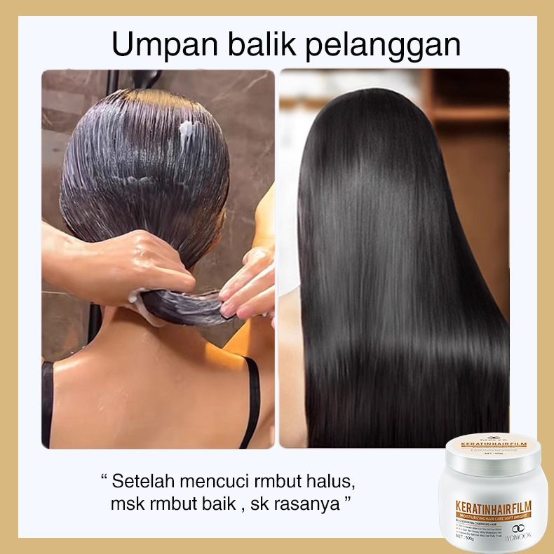 Jual LYDIMOON masker rambut keratin masker rambut rusak dan kering krim ...