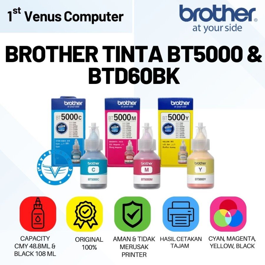 Jual TINTA BROTHER D60 BT5000 / TINTA BTD60 BT5000 ORI / TINTA BT5000 B ...