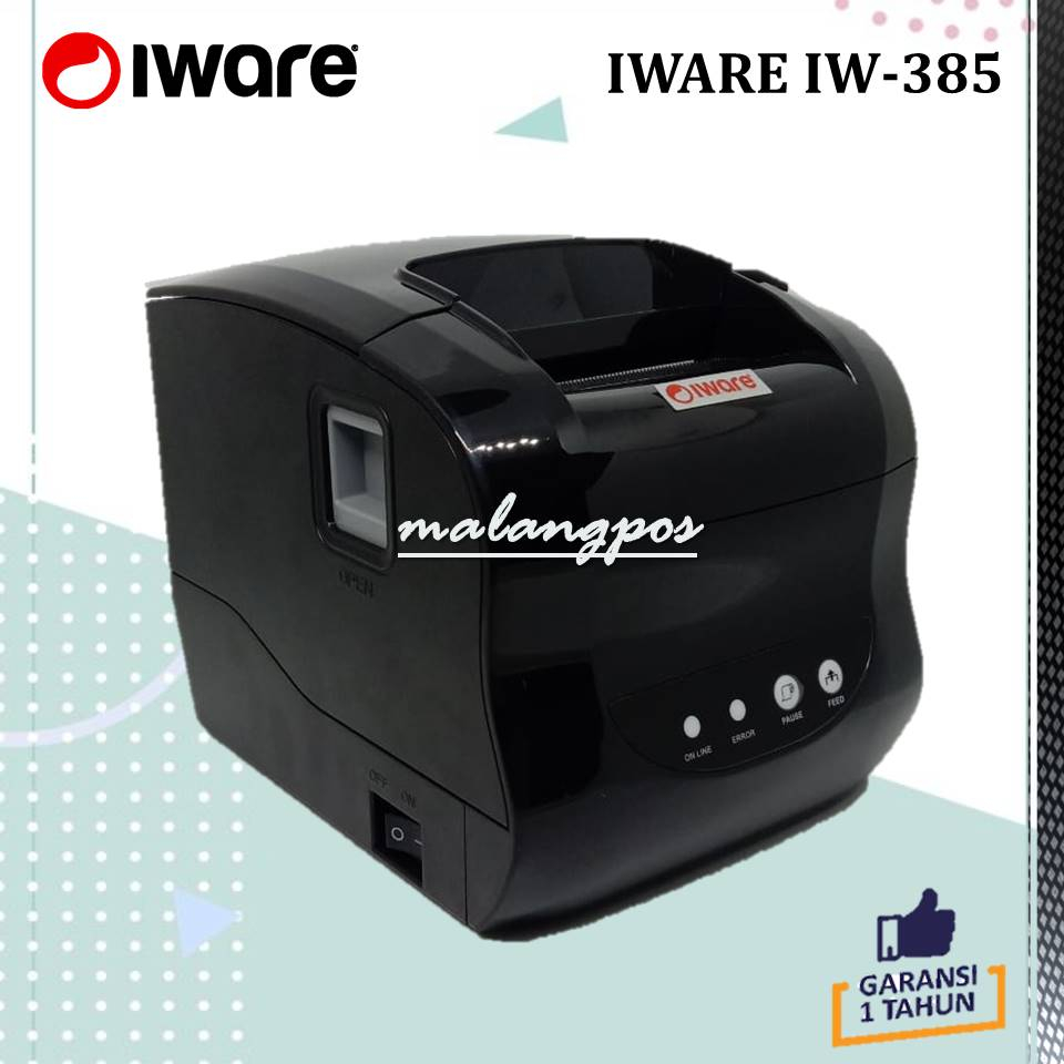Jual Printer Label Thermal Iware IW385B USB LAN Stiker 80mm Resi Label