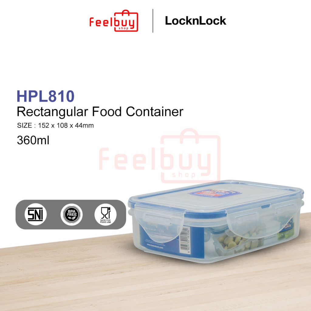 Jual LocknLock Rectangular Food Container 360ML HPL810 | Shopee Indonesia