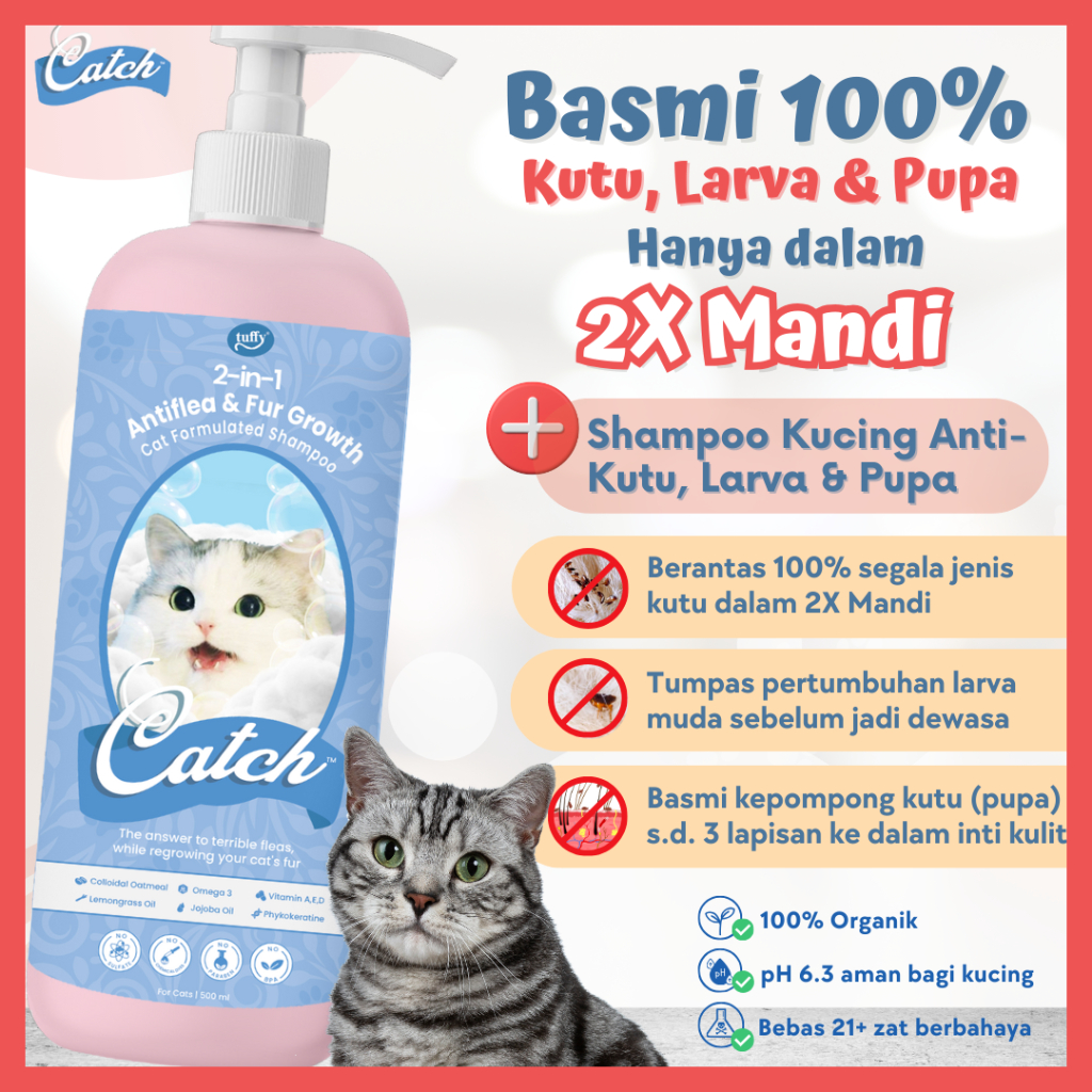 Jual Catch Shampoo Kucing Anti Kutu Larva Dan Pupa Cukup X