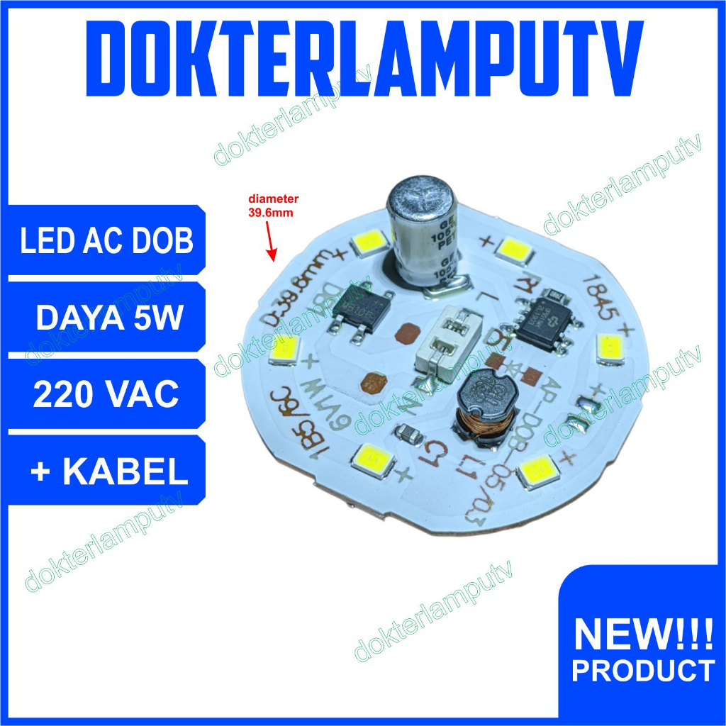 Jual Modul LED AC 220V 5W Bulat Tanpa Driver Diameter 39.6mm Cahaya ...