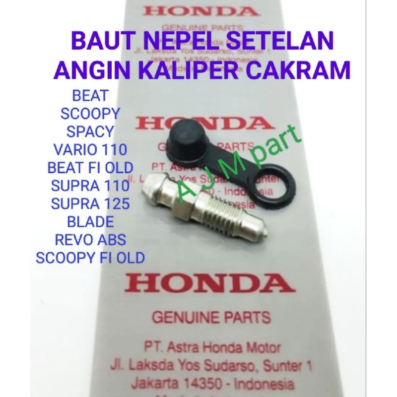 Jual Screw Bleeder Nepel Baut Setelan Angin Kaliper Cakram Honda Beat