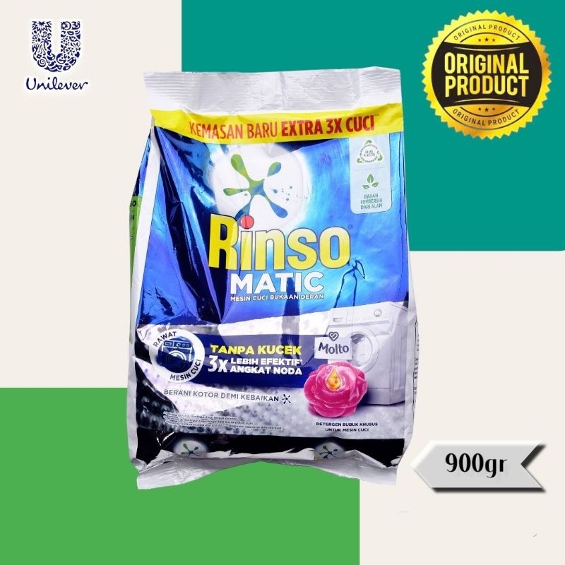 Jual RINSO MATIC Deterjen Bubuk - 900gr | Shopee Indonesia