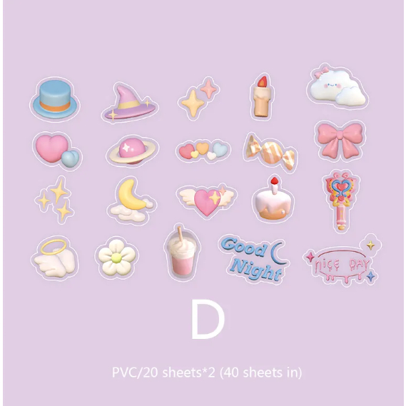 Jual Stiker Lucu [40pc] tema Cotton Candy/ Sticker Cute/ Sticker Anak