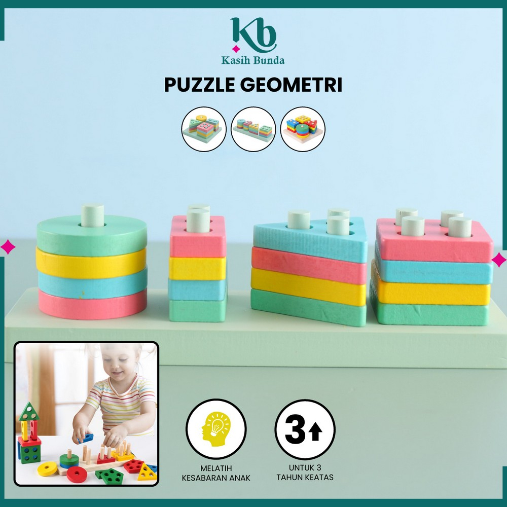 Jual Puzzle Kayu Wooden Toys Matching Shape / Mainan Edukasi Puzzle ...