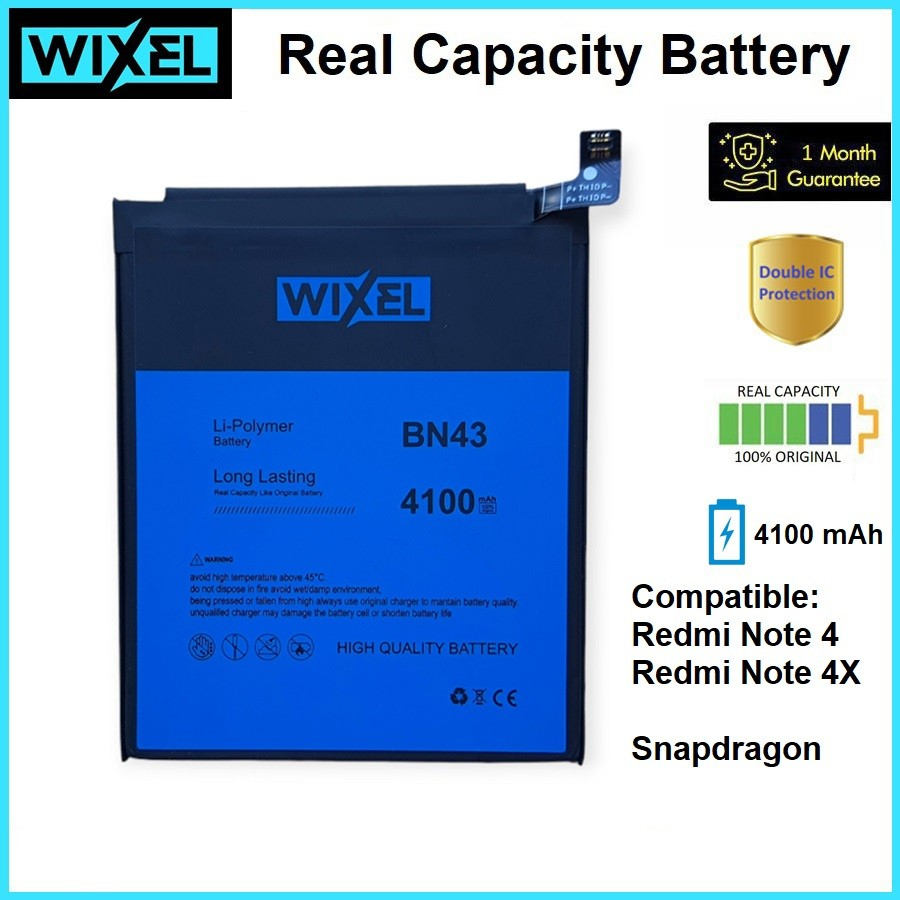 Jual WIXEL Baterai XiaoMi BN43 Redmi Note 4 4X Snapdragon Real Capacity ...