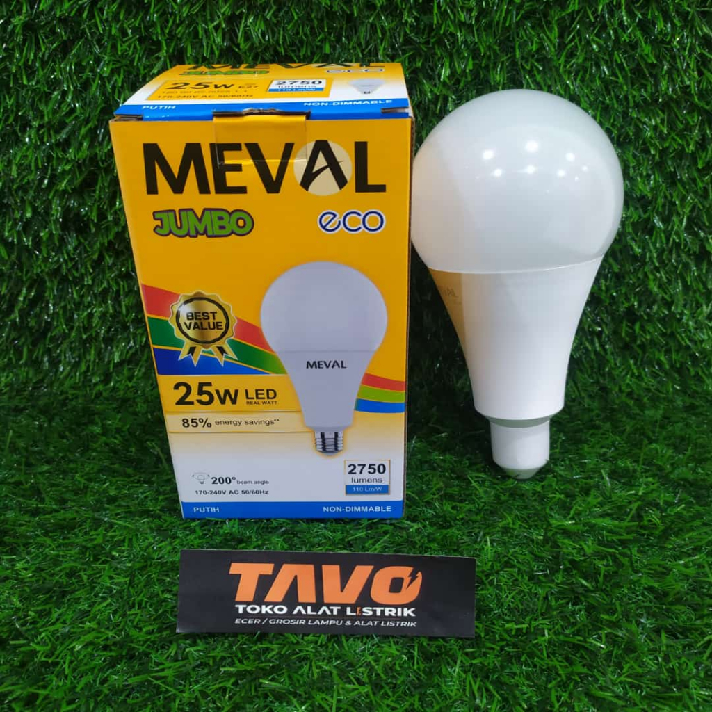 Jual MEVAL Lampu Led Eco Bulb 25 Watt Putih | Shopee Indonesia