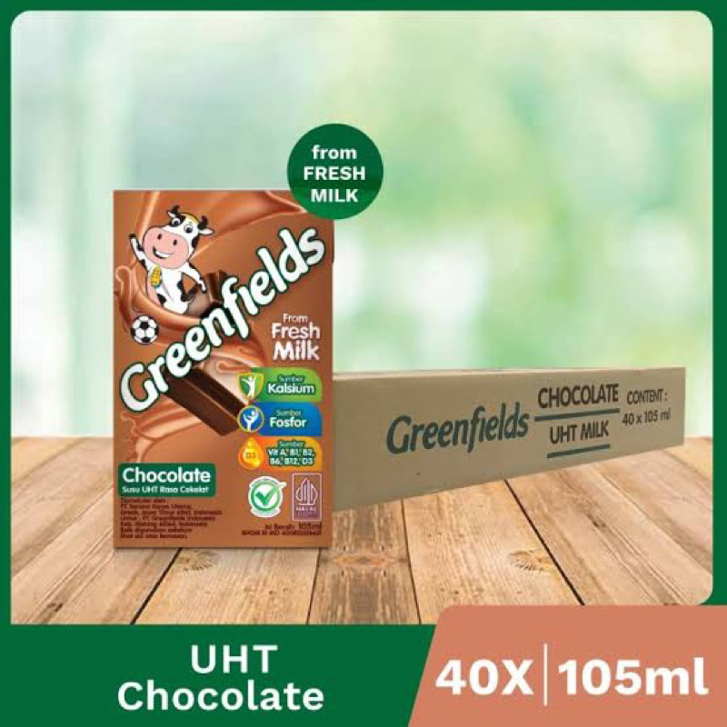Jual GREENFIELDS UHT 105ML CHOCOLATE/FULLCREAM/STRAWBERRY (1 CARTON ...