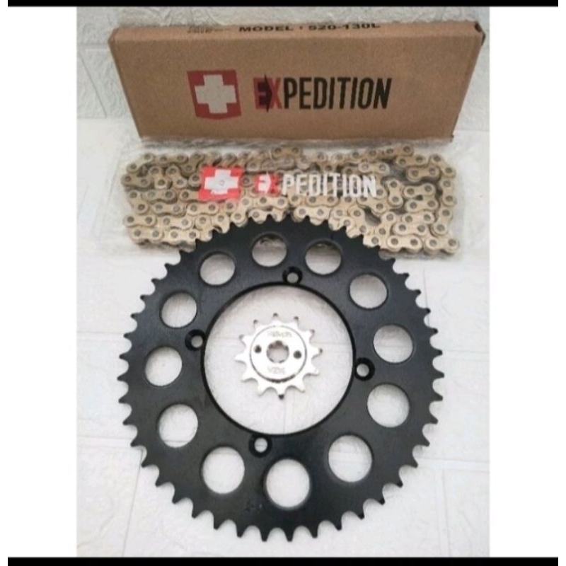 Jual Gear set KLX 150 d tracker 150 TIPE 520 vzm black series set