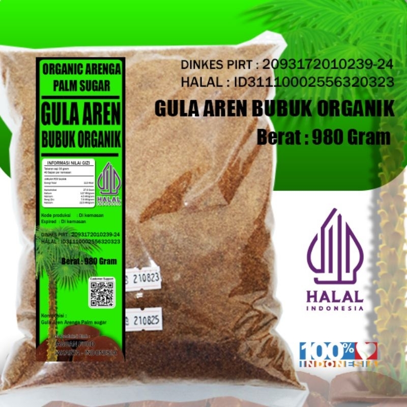 Jual 1000grm 1 Kg Gula Aren Bubuk Organik Gula Semut Palm Sugar Grade A Export Quality 5258