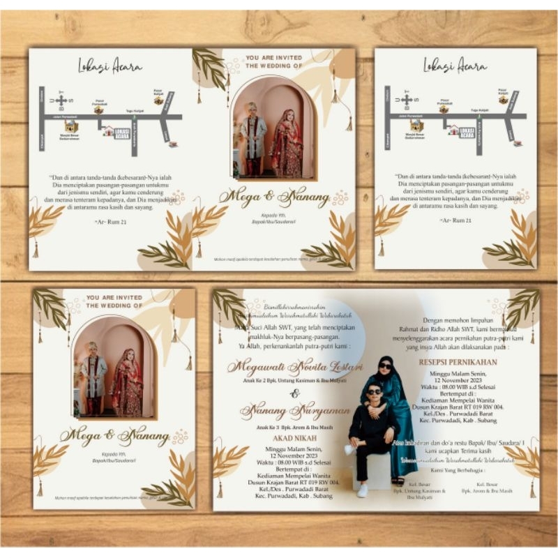 Jual UNDANGAN FOTO BEBAS DESAIN KERTAS TEBAl ( BUKAN UNDANGAN BLANGKO ...