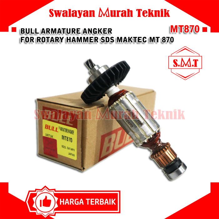 Jual BULL Armature MT870/MT871 Maktec Angker Rotary Hammer Drill Makita ...