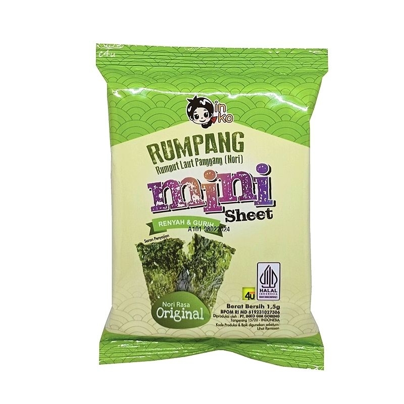 Jual INKO GIM Rumpang nori mini sachet 1,5gr snacks rumput laut seaweed ...