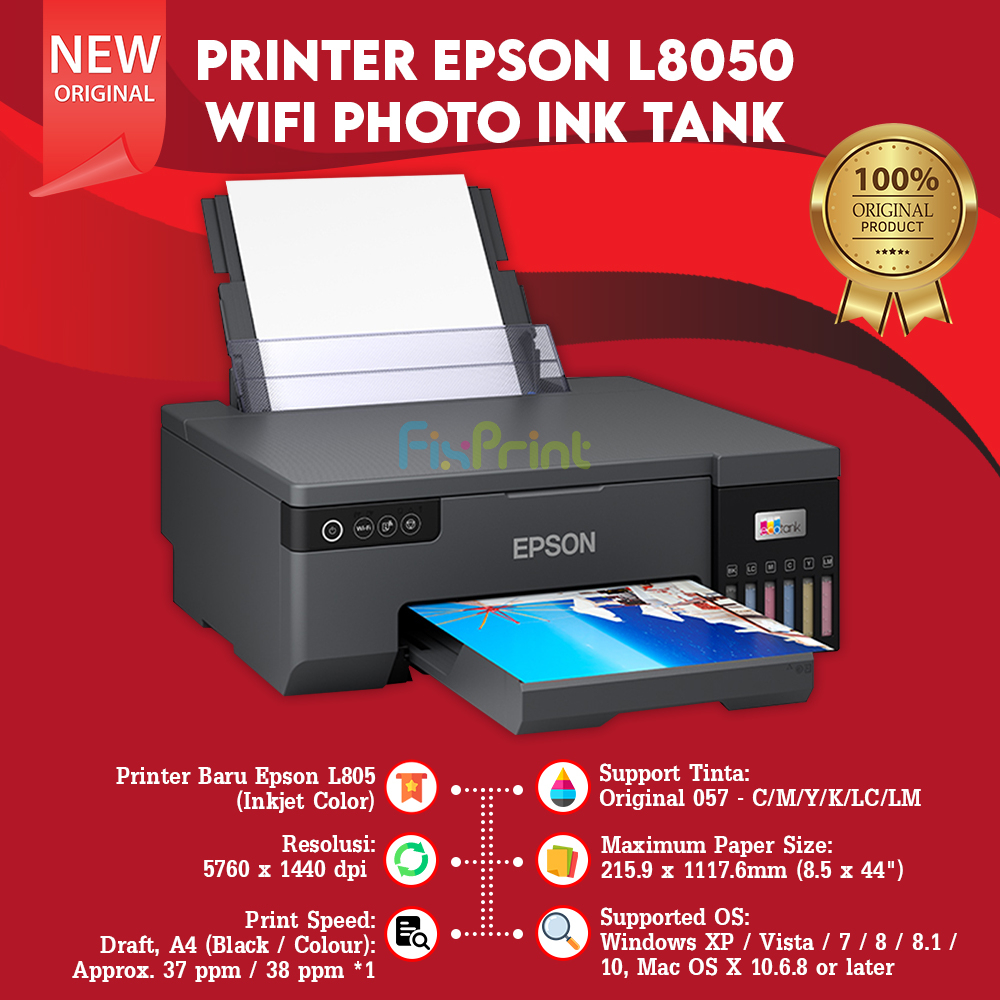 Jual Printer Epson L8050 L 8050 Photo Wifi Pengganti Printer L805 Shopee Indonesia 3272