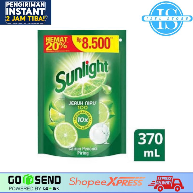 Jual Sunlight Lime 370 Ml Sabun Cuci Piring Kemasan Pouch Refill ...