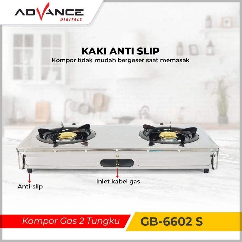 Jual Kompor Gas Tungku Advance Full Stainless Gb S Shopee Indonesia