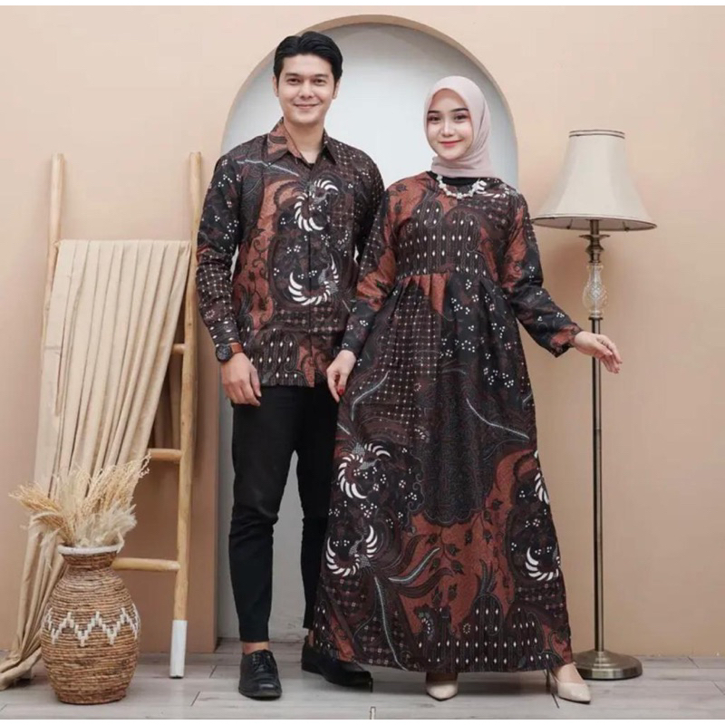 Jual Batik Couple - Baju Batik Couple Kemeja Panjang Gamis Maxi Tali ...