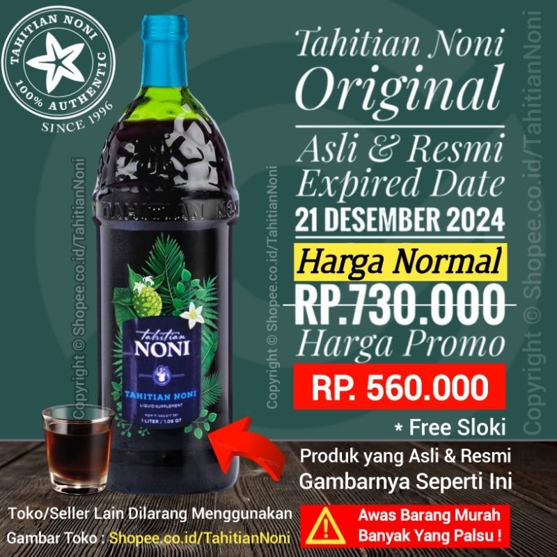 Jual TNO Tahitian Noni Juice Original Kemasan Terbaru Expired Date Des 2024 Free Sloki Stroke