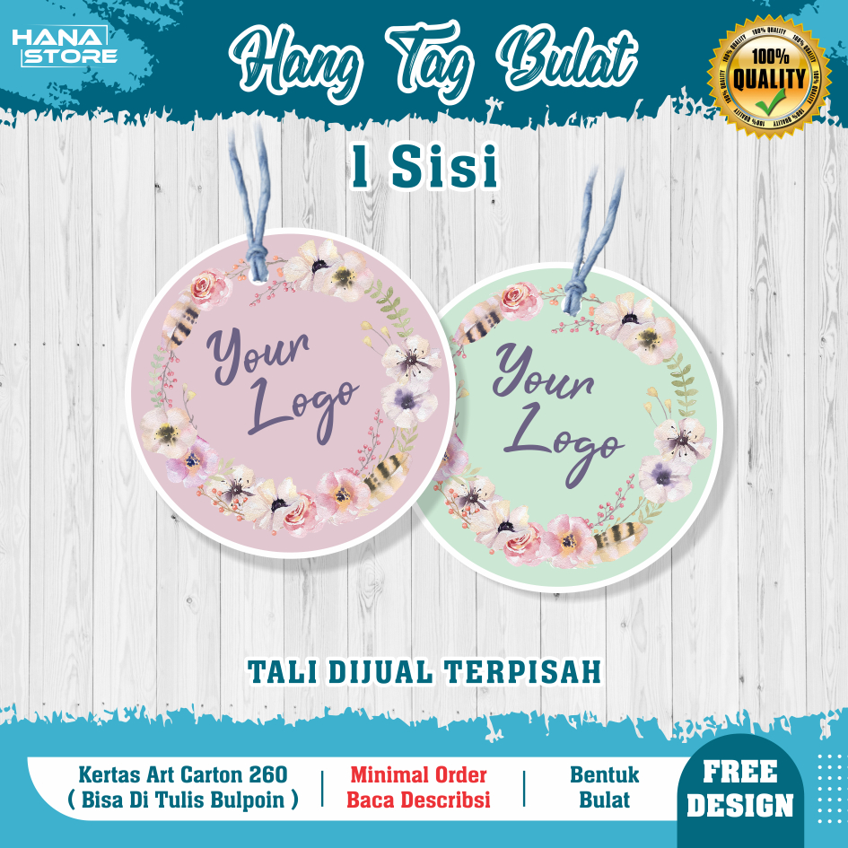 Jual Hang Tag Bulat 1 Sisi Lingkaran Custom 260 gsm Laminasi Full ...