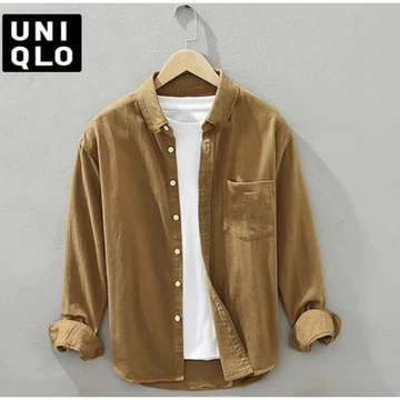 Kemeja Overshirt Pria Polos Lengan Panjang Slim Fit Casual Premium
