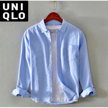Kemeja Overshirt Pria Polos Lengan Panjang Slim Fit Casual Premium