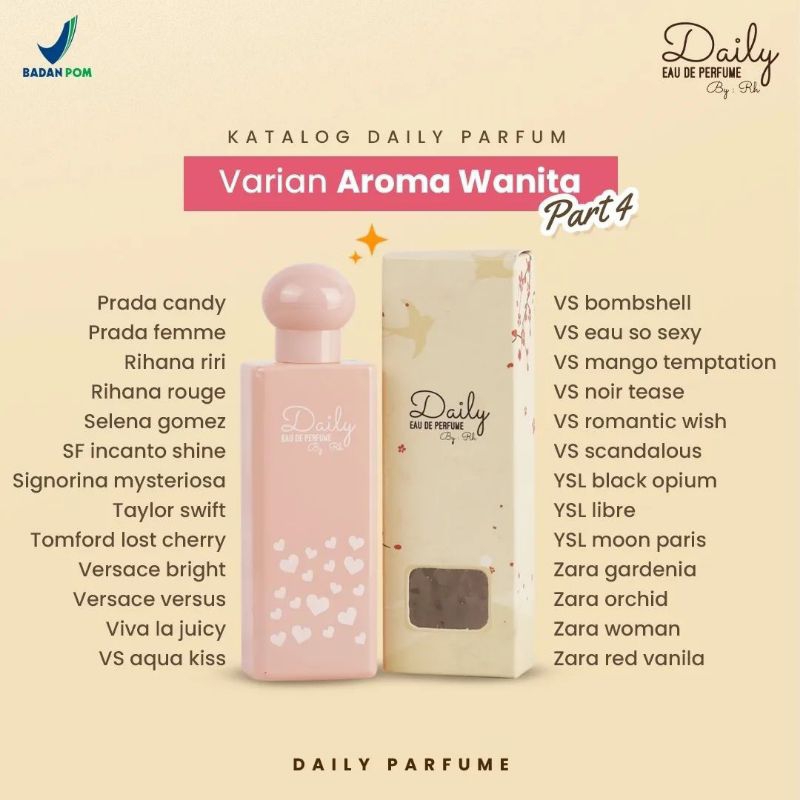 Jual DAILY PARFUM CEWEK/PARFUM KHUSUS CEWEK/PARFUM KANTORAN/PARFUM