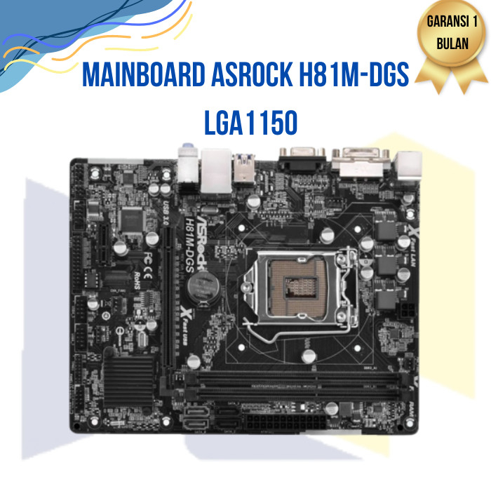 Jual Mainboard Asrock H81 Lga 1150 Support Gen4 Haswell H81m Dgs