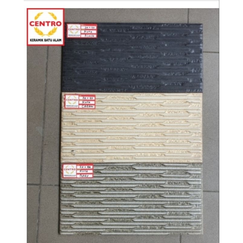 Jual keramik dinding batu alam centro kuta 20*40 motif timbul | Shopee