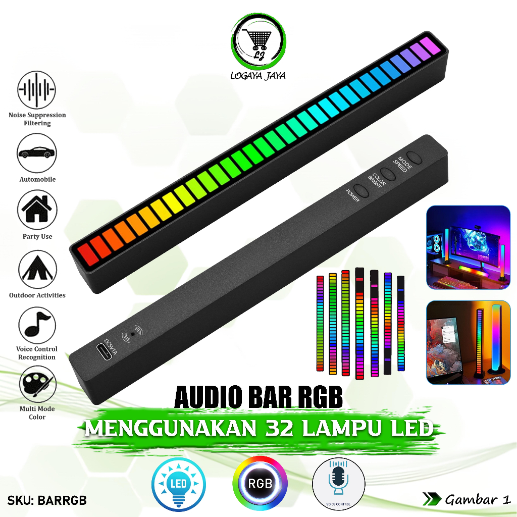 Jual Lampu Indikator Kontrol Suara LED GRB Light Lamp Bar Strip